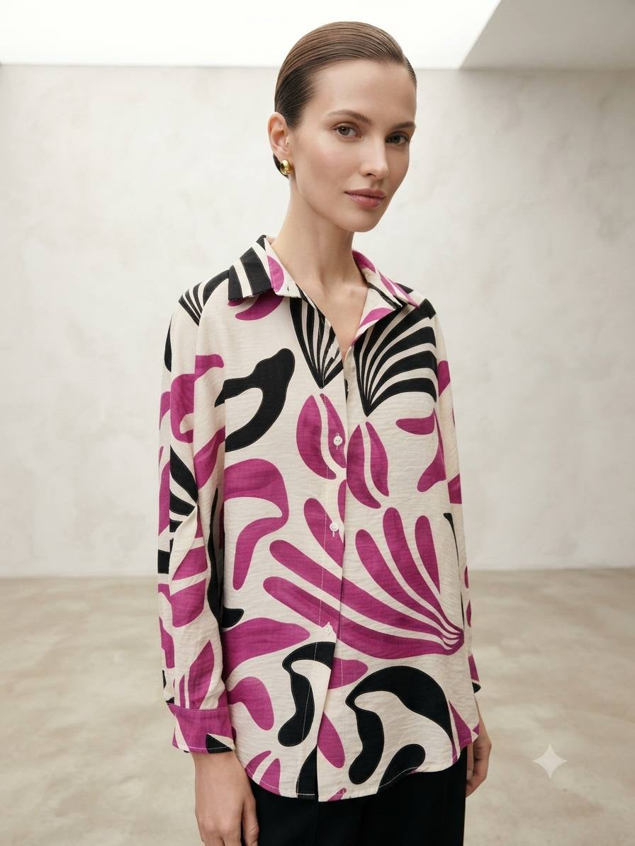 Monaco Leaf Silhouette Blouse