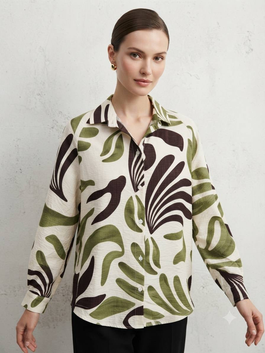 Monaco Leaf Silhouette Blouse