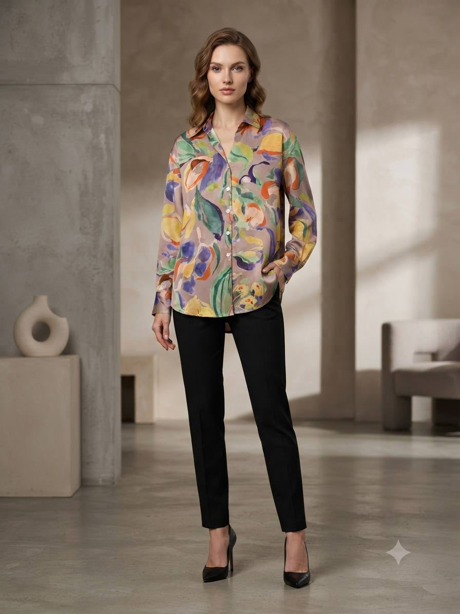 Genevieve 3D Floral Applique Blouse