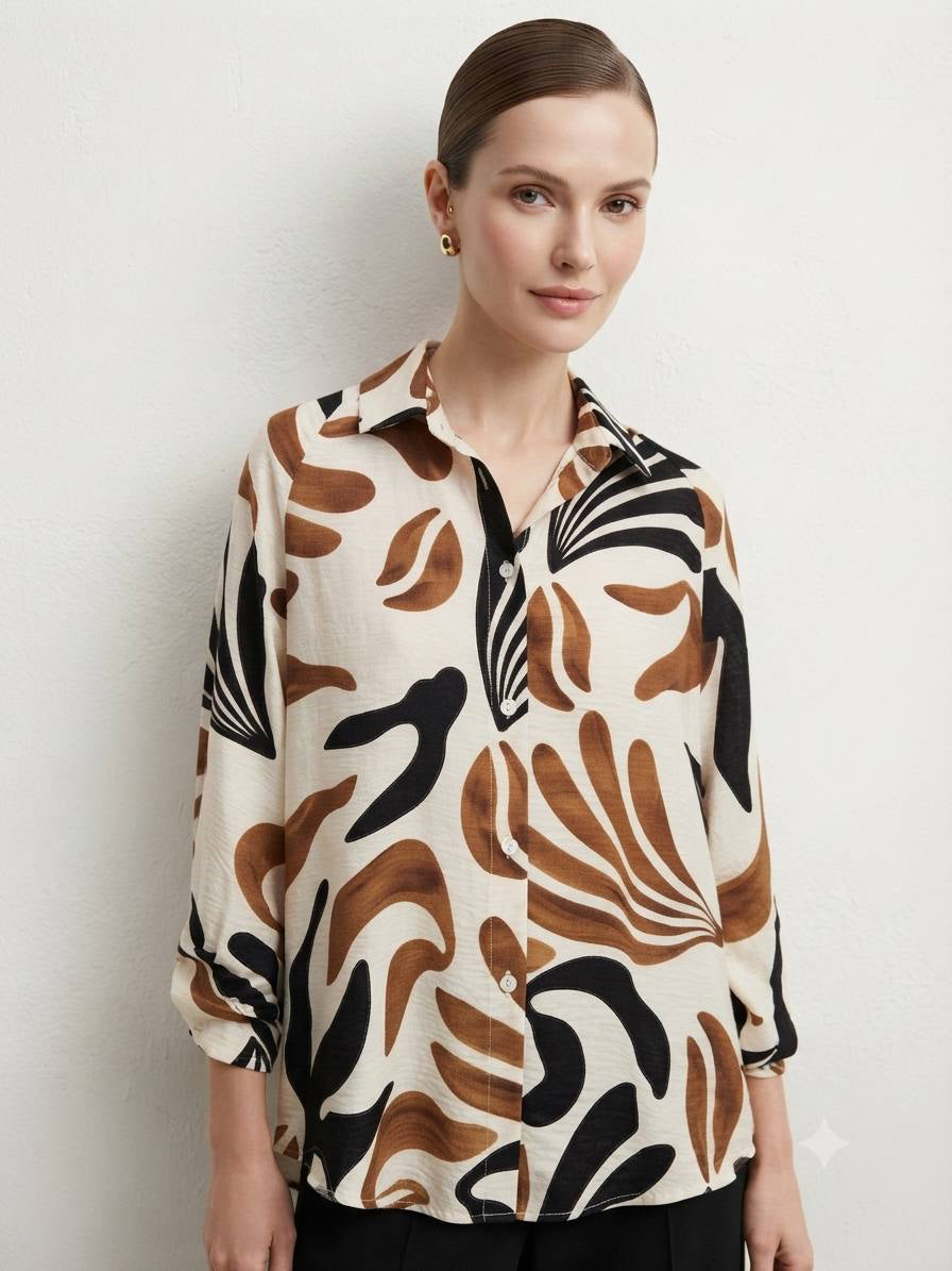 Monaco Leaf Silhouette Blouse