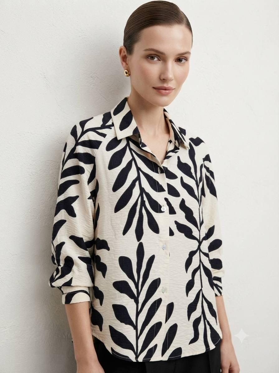 Monaco Leaf Silhouette Blouse