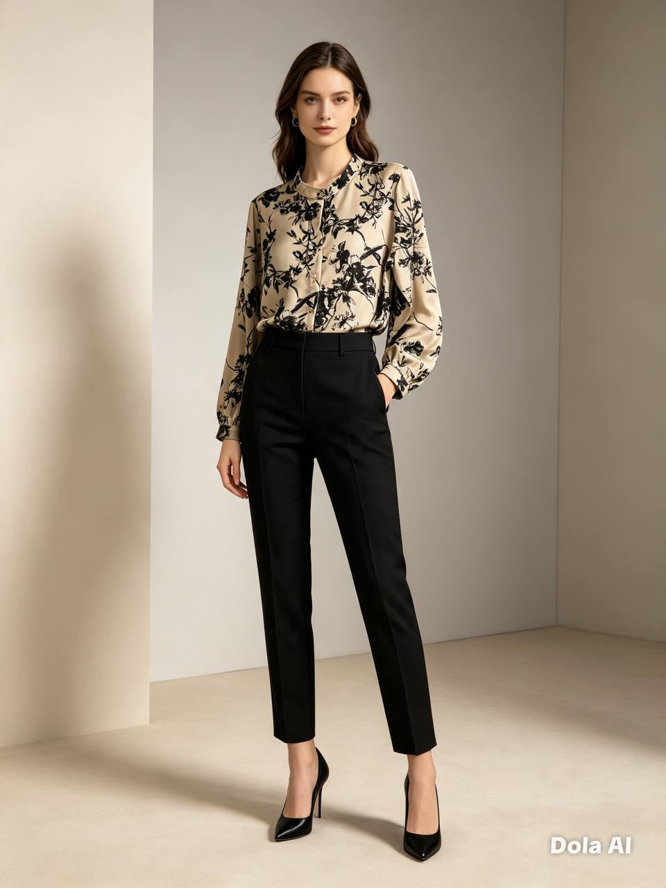 Women's Floral Collar Cotton Blouse