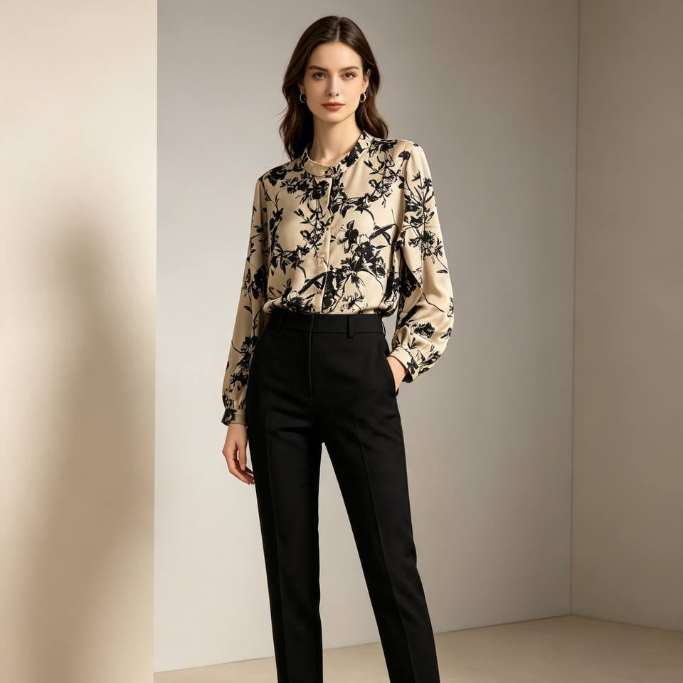 Women's Floral Collar Cotton Blouse