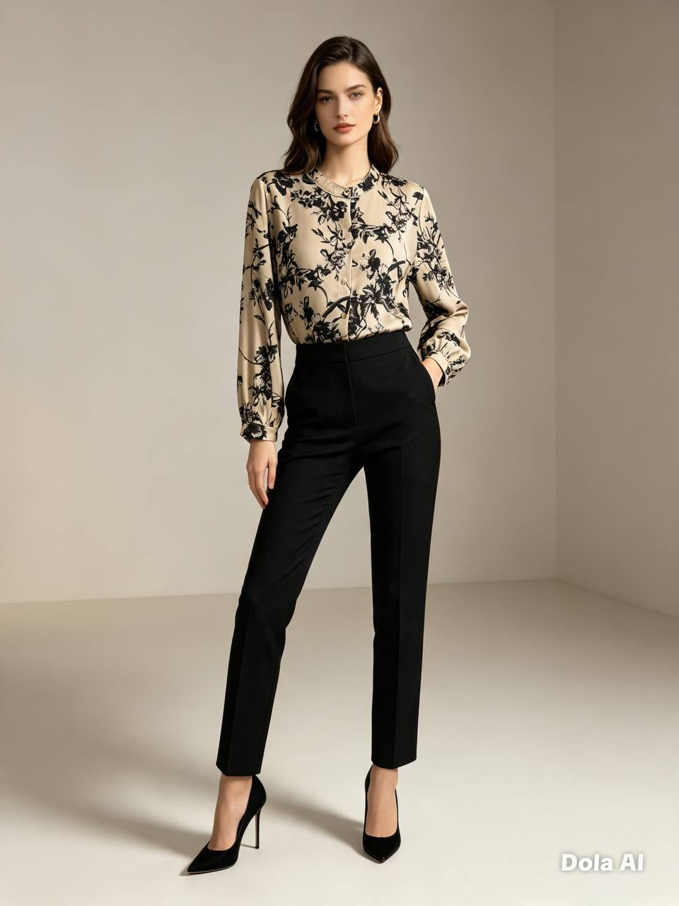 Women's Floral Collar Cotton Blouse