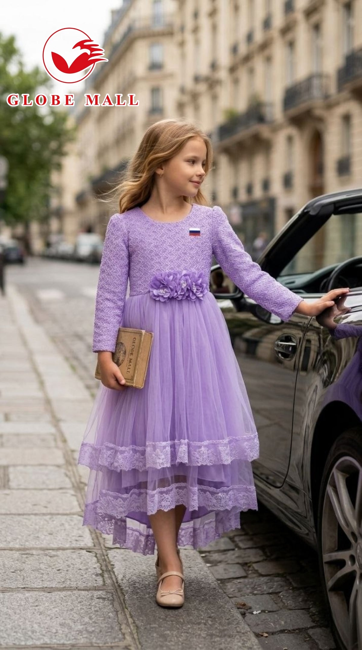 Royal High-Low Blossom Lace Gown