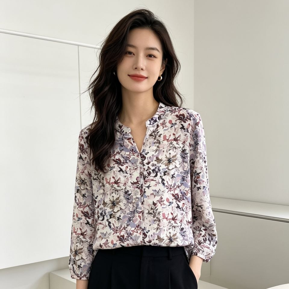 Blossom Meadow V-Neck Blouse