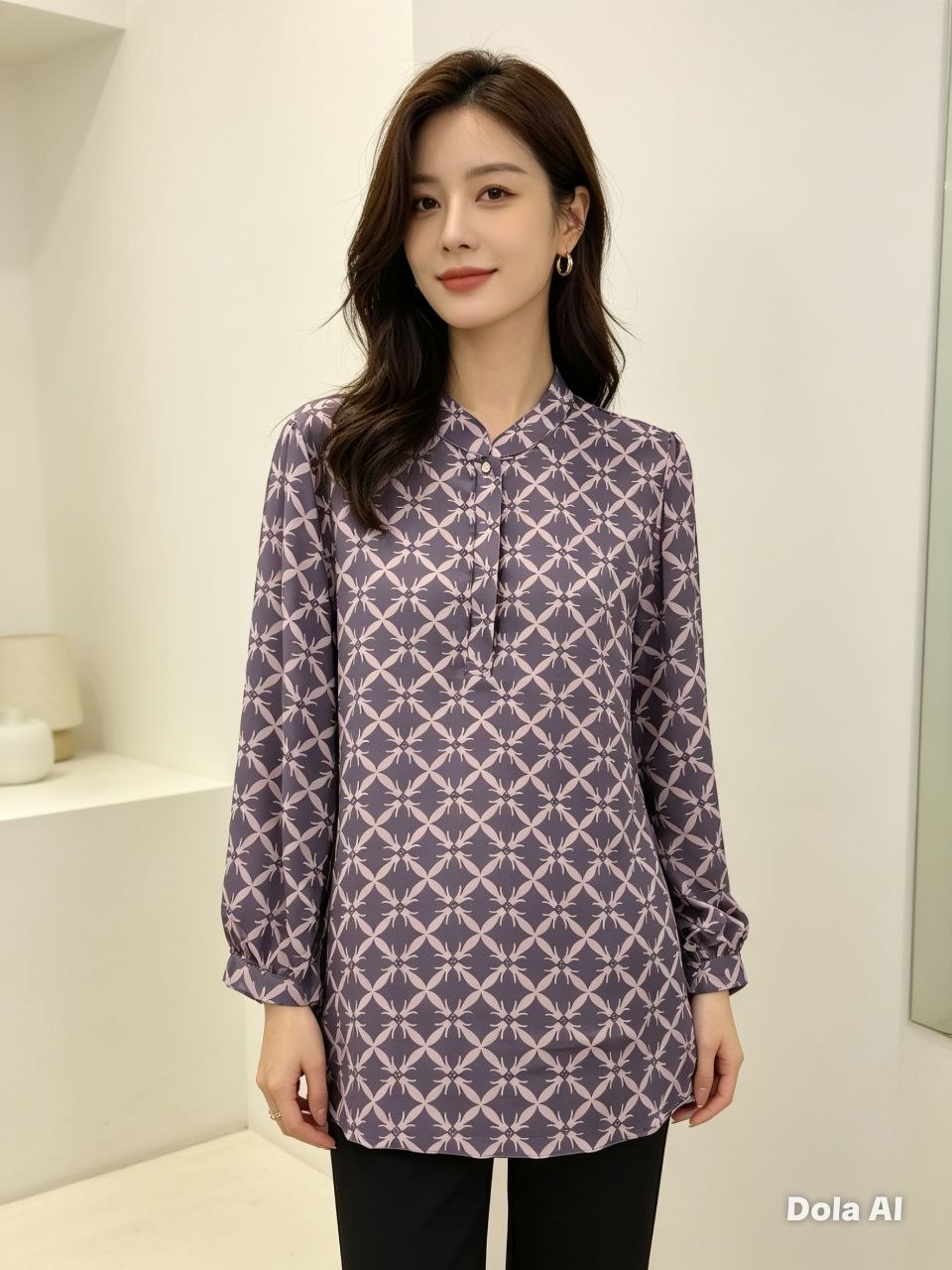 Prism Mosaic Mandarin Blouse