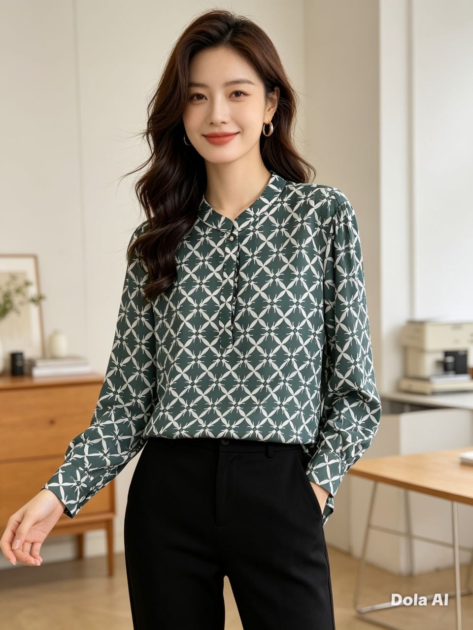Prism Mosaic Mandarin Blouse
