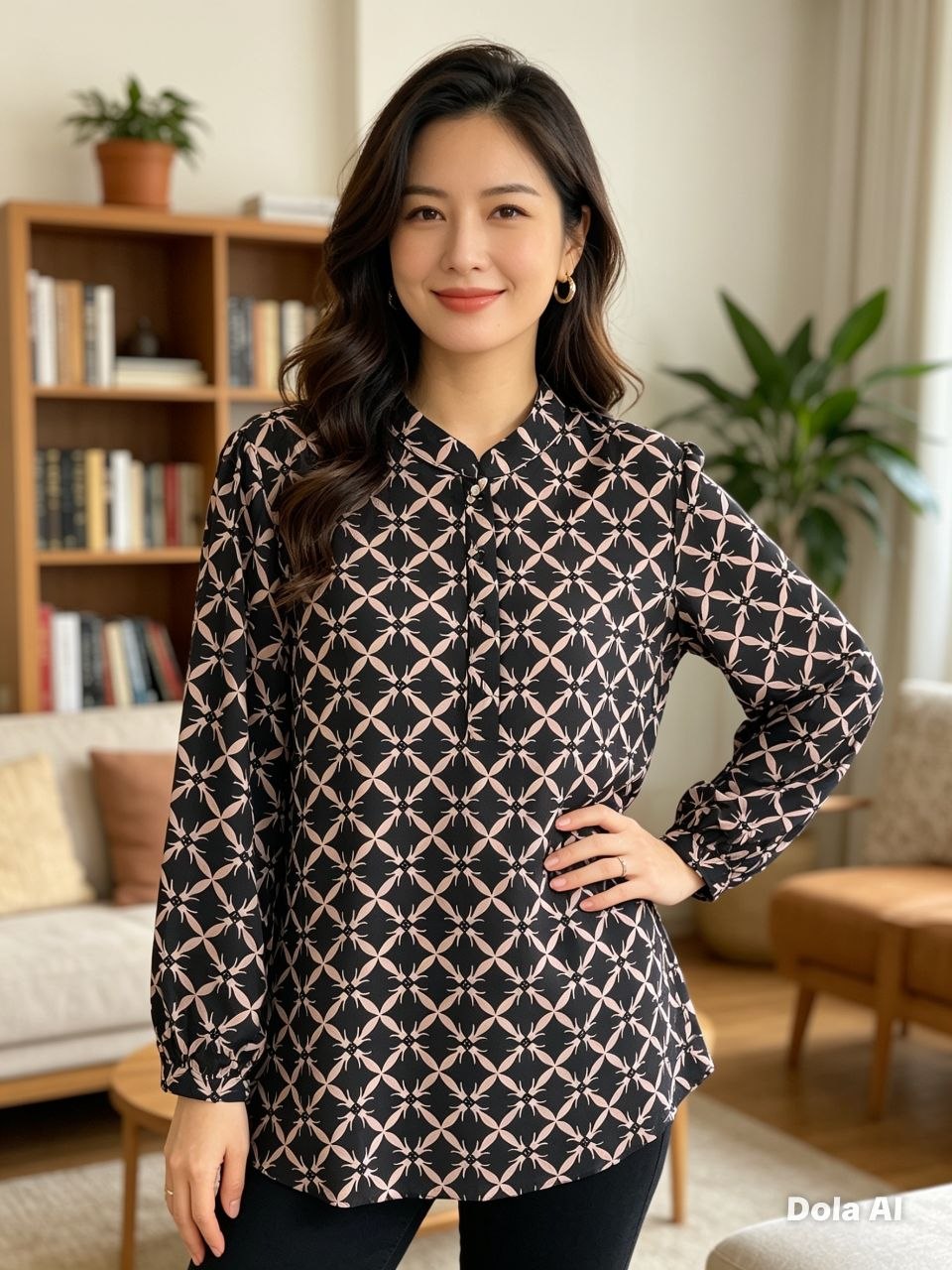 Prism Mosaic Mandarin Blouse