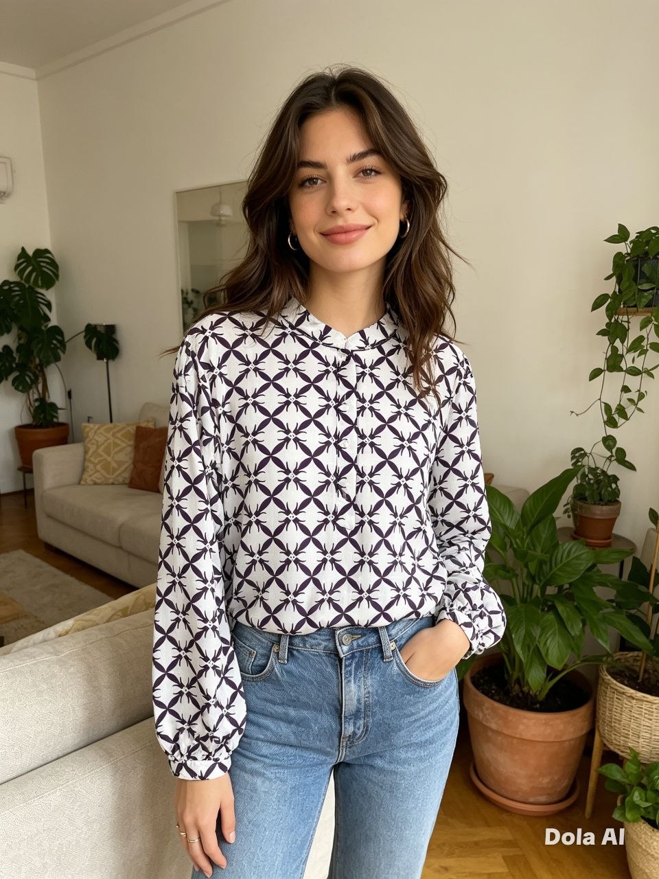 Prism Mosaic Mandarin Blouse