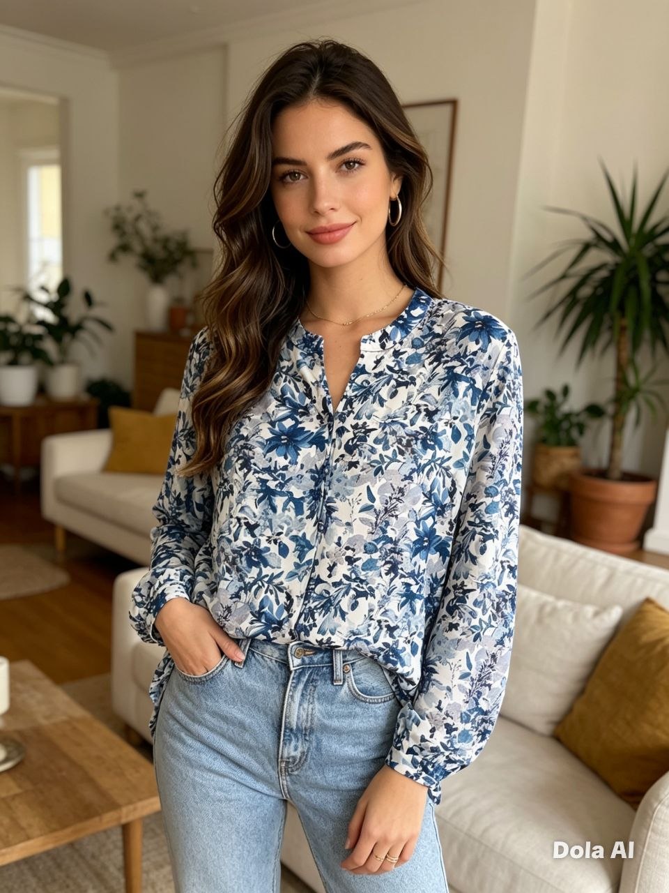Blossom Meadow V-Neck Blouse