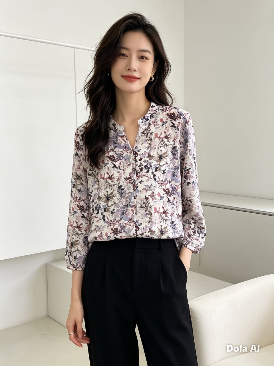 Blossom Meadow V-Neck Blouse