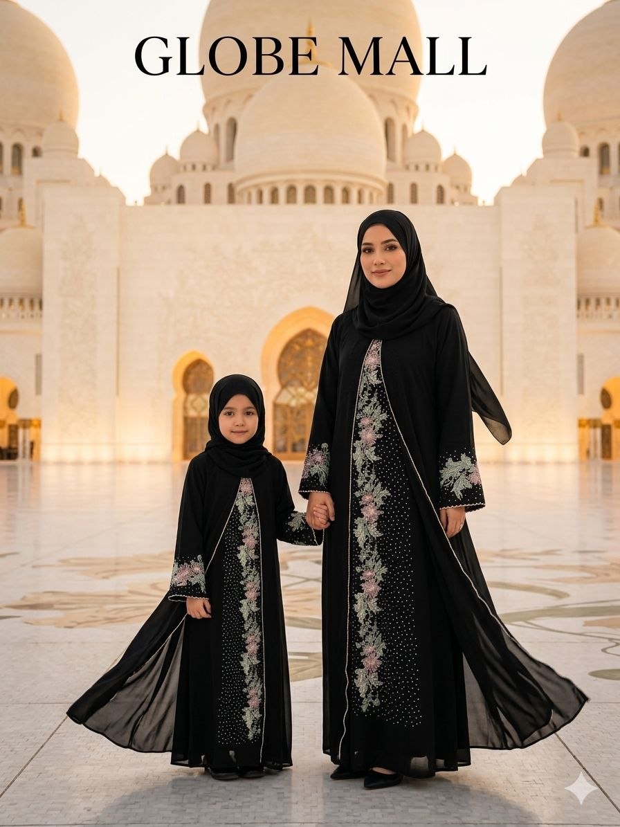 Malika Embroidered Luxe Jubah Set