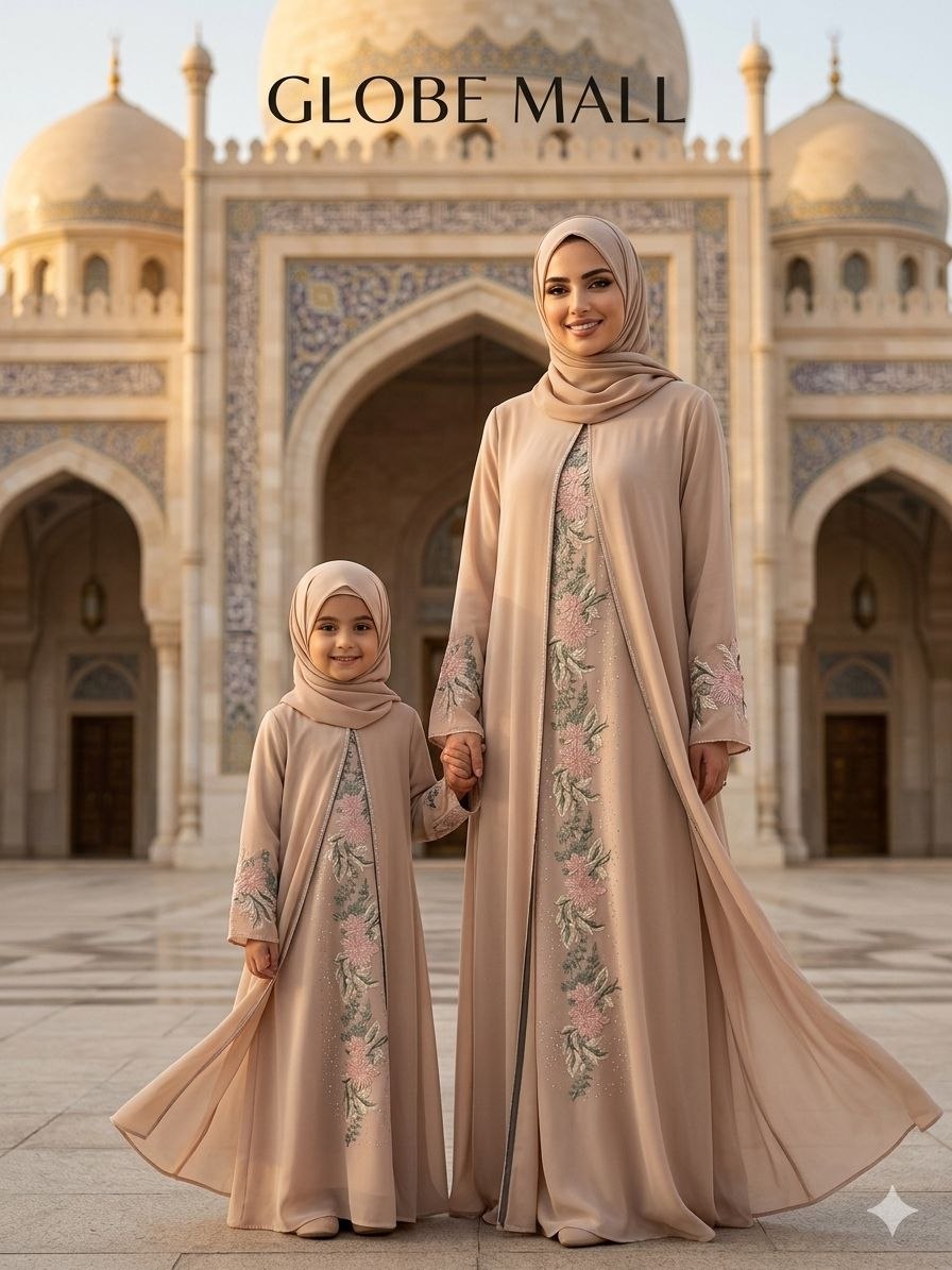 Malika Embroidered Luxe Jubah Set