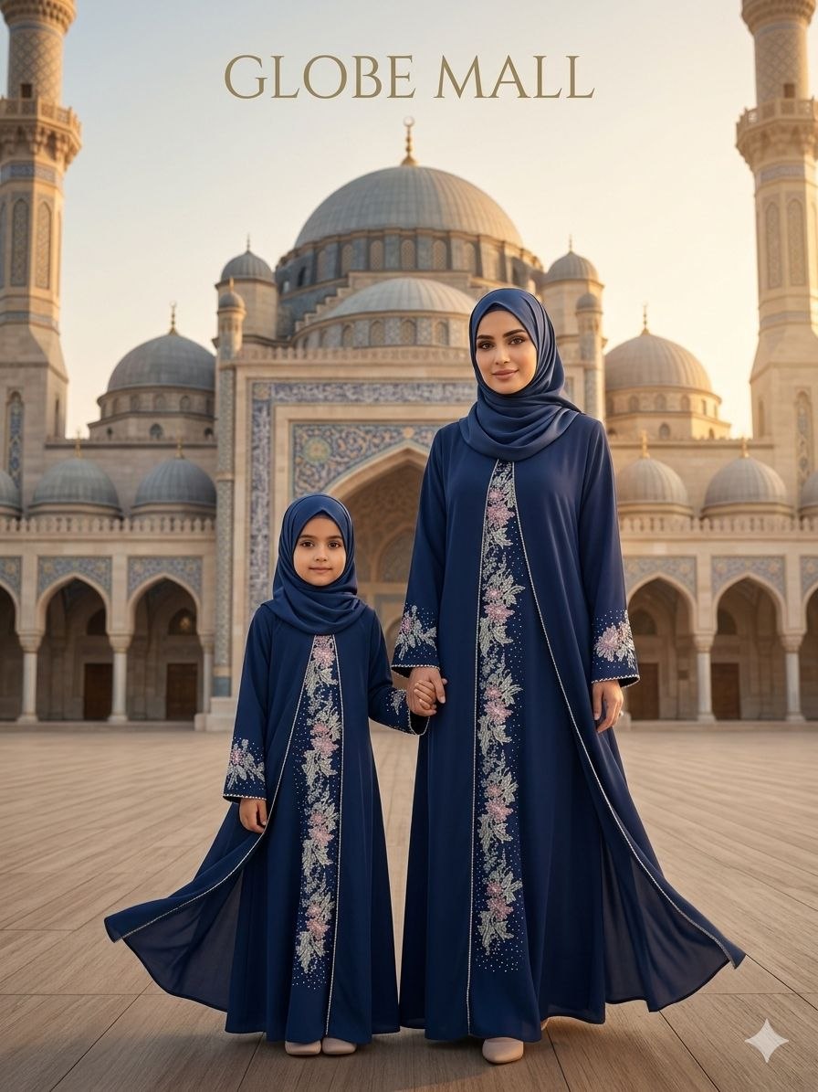 Malika Embroidered Luxe Jubah Set
