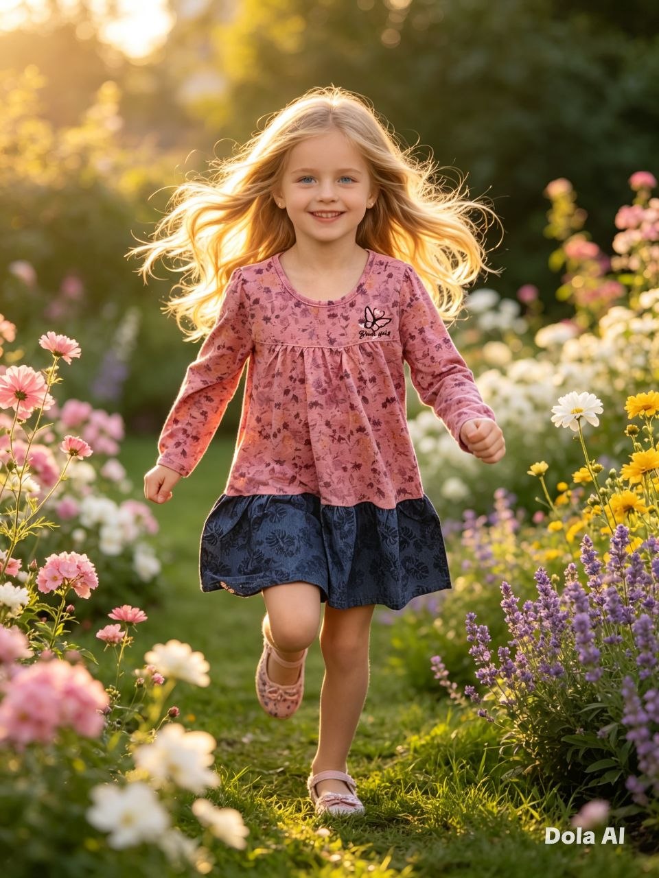 Meadow Butterfly Long-Sleeve Dress