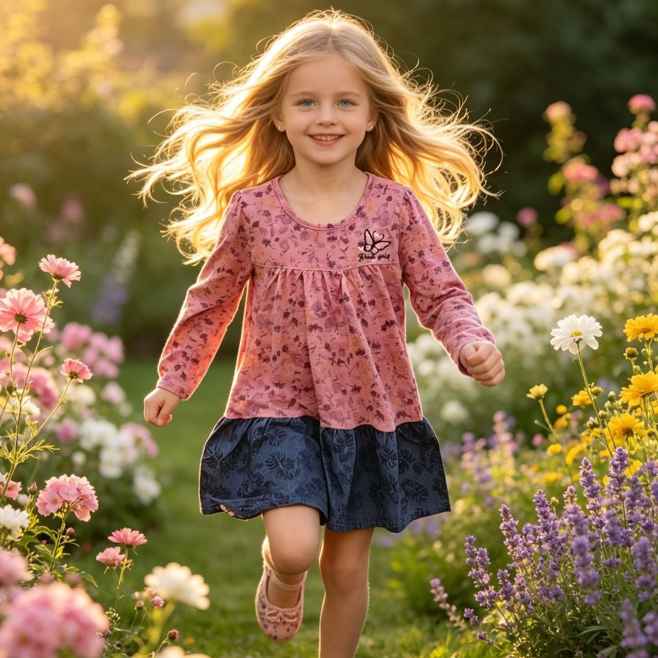 Meadow Butterfly Long-Sleeve Dress