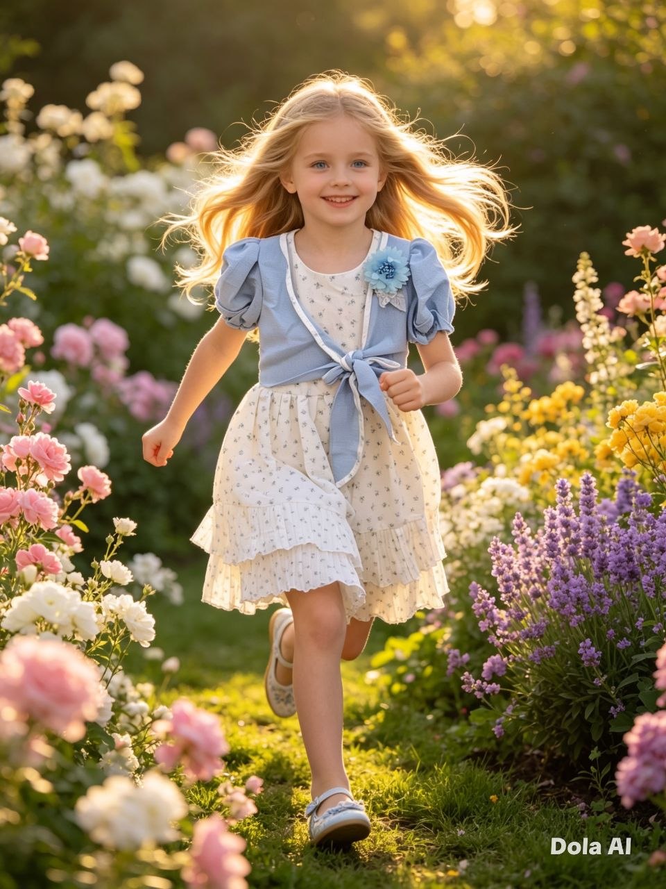 Sweet Ditsy Dress with Tied Bolero Shrug