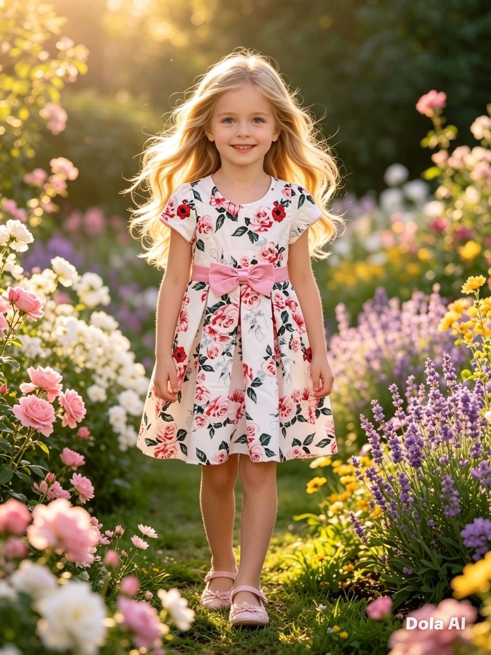 Rosette Garden Summer Party Dress