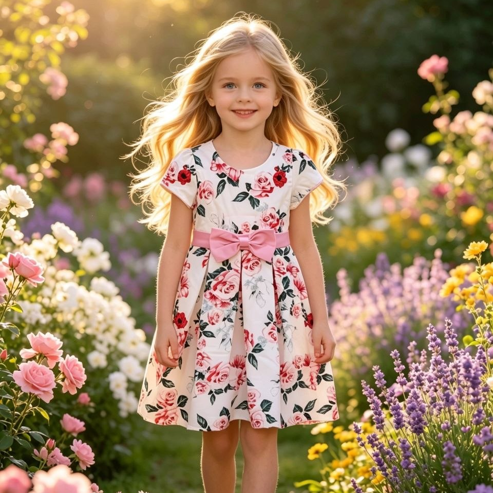 Rosette Garden Summer Party Dress
