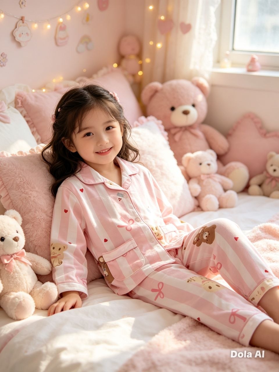 Candy Stripe Bow Pajama Set