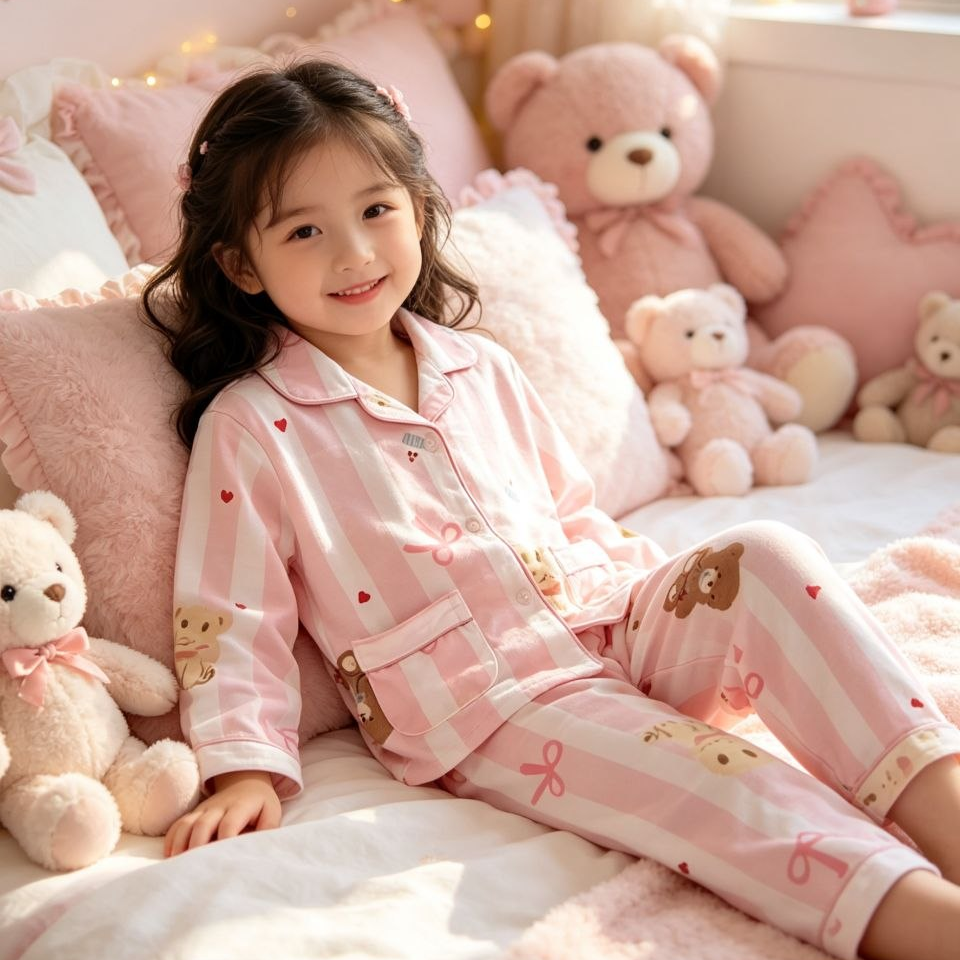 Candy Stripe Bow Pajama Set