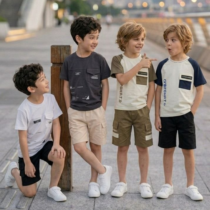 Urban Explorer Tee & Cargo Shorts Set