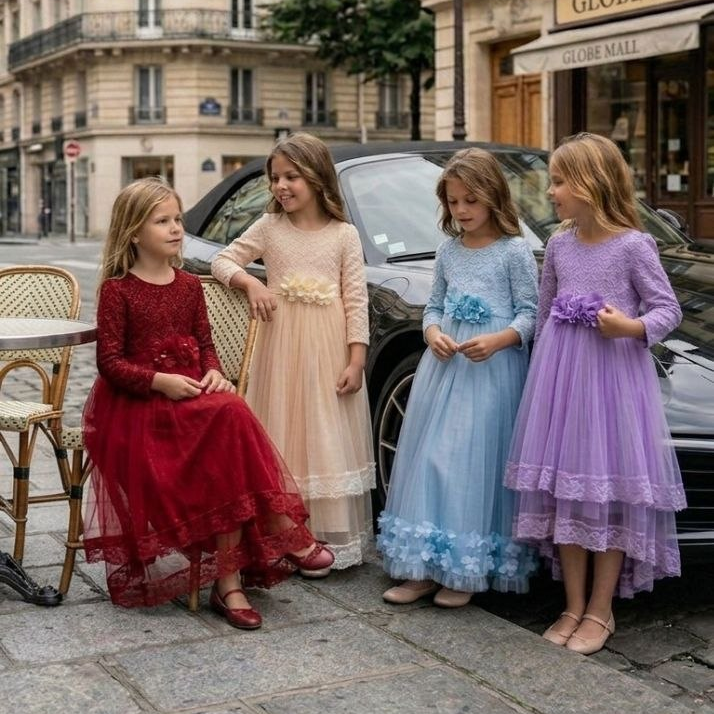 Royal High-Low Blossom Lace Gown