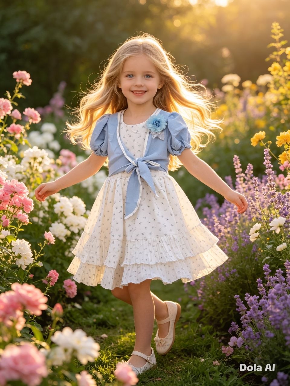 Sweet Ditsy Dress with Tied Bolero Shrug