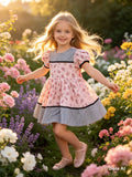 Sweetheart Rose Polka-Dot Border Dress