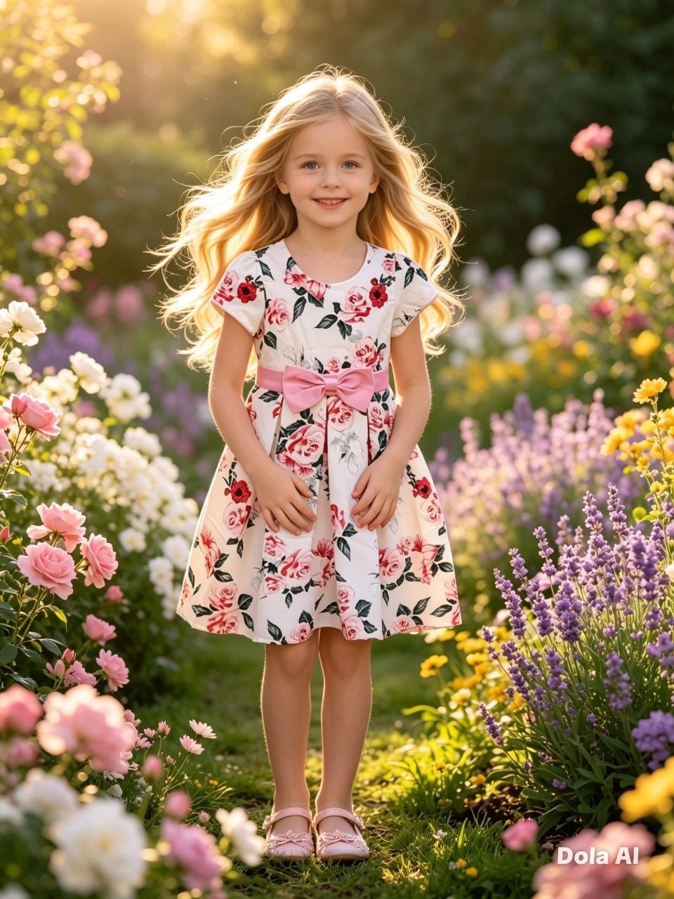 Rosette Garden Summer Party Dress