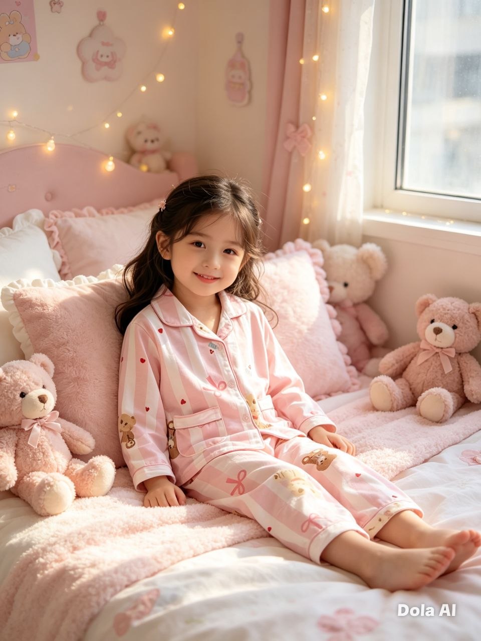 Candy Stripe Bow Pajama Set