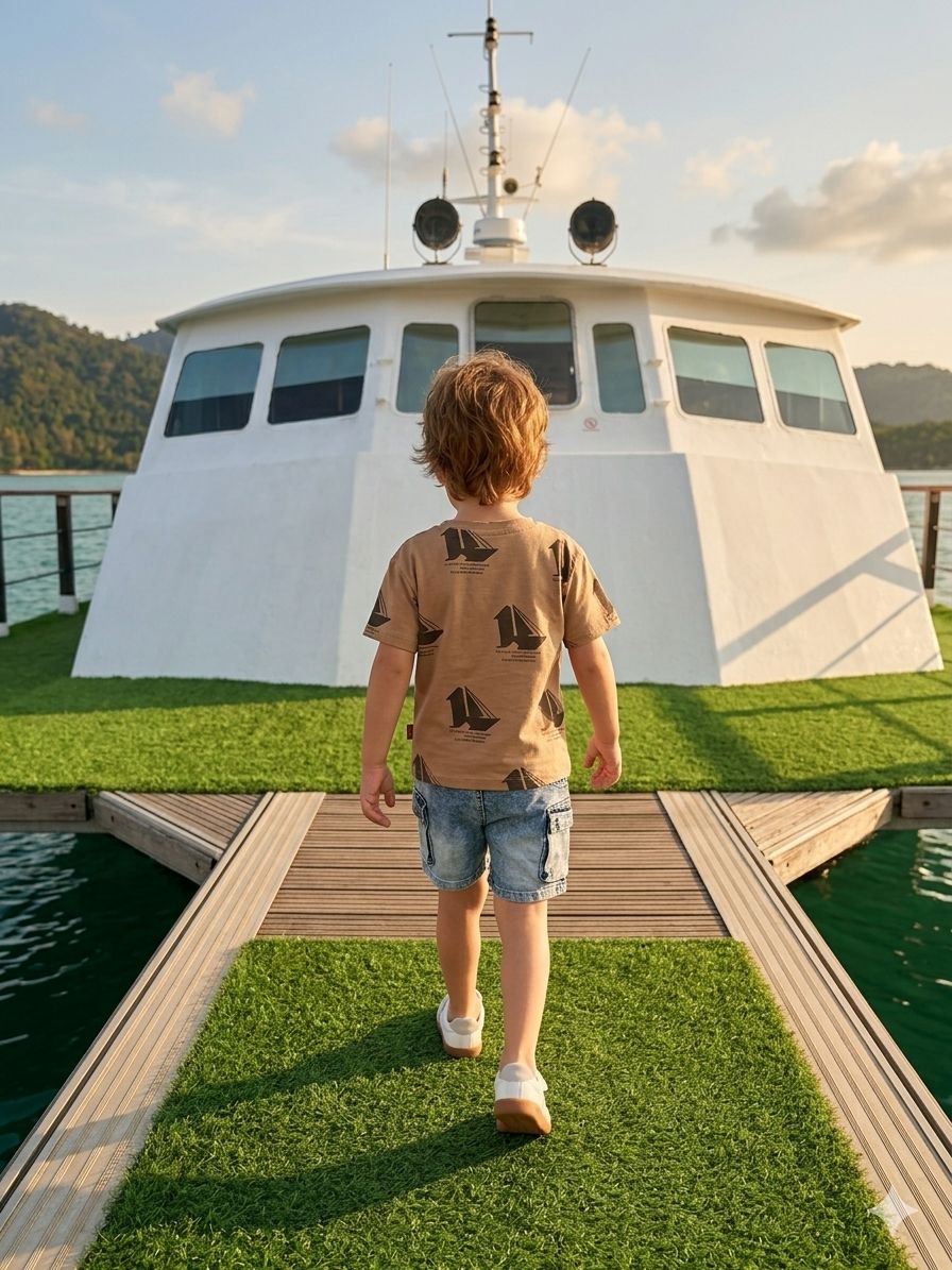 Regatta Sailboat Tee & Denim Shorts Set
