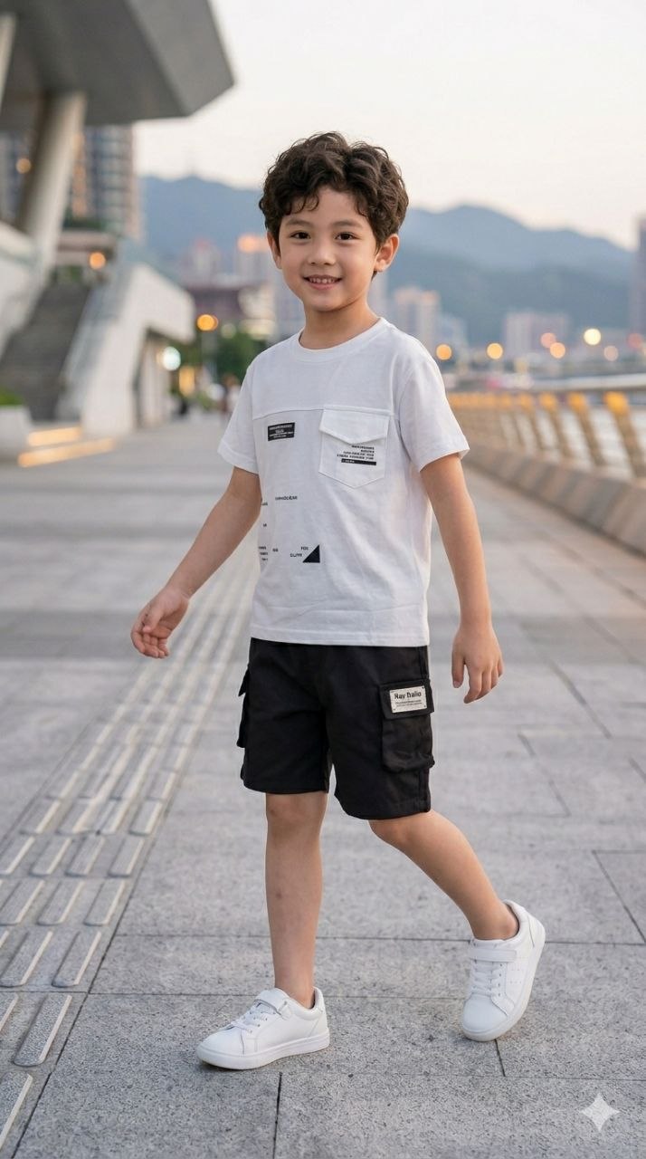 Urban Explorer Tee & Cargo Shorts Set