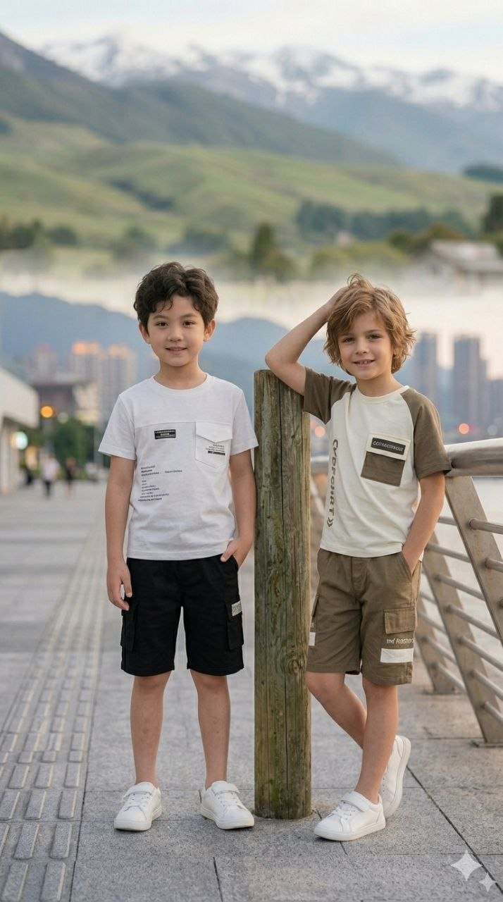 Urban Explorer Tee & Cargo Shorts Set
