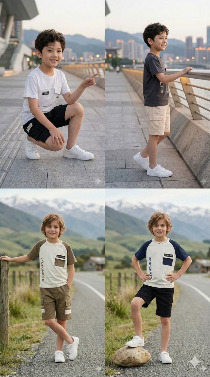 Urban Explorer Tee & Cargo Shorts Set