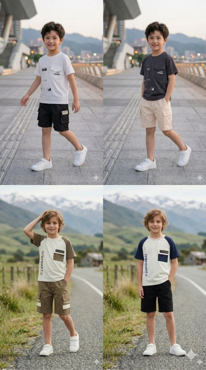 Urban Explorer Tee & Cargo Shorts Set