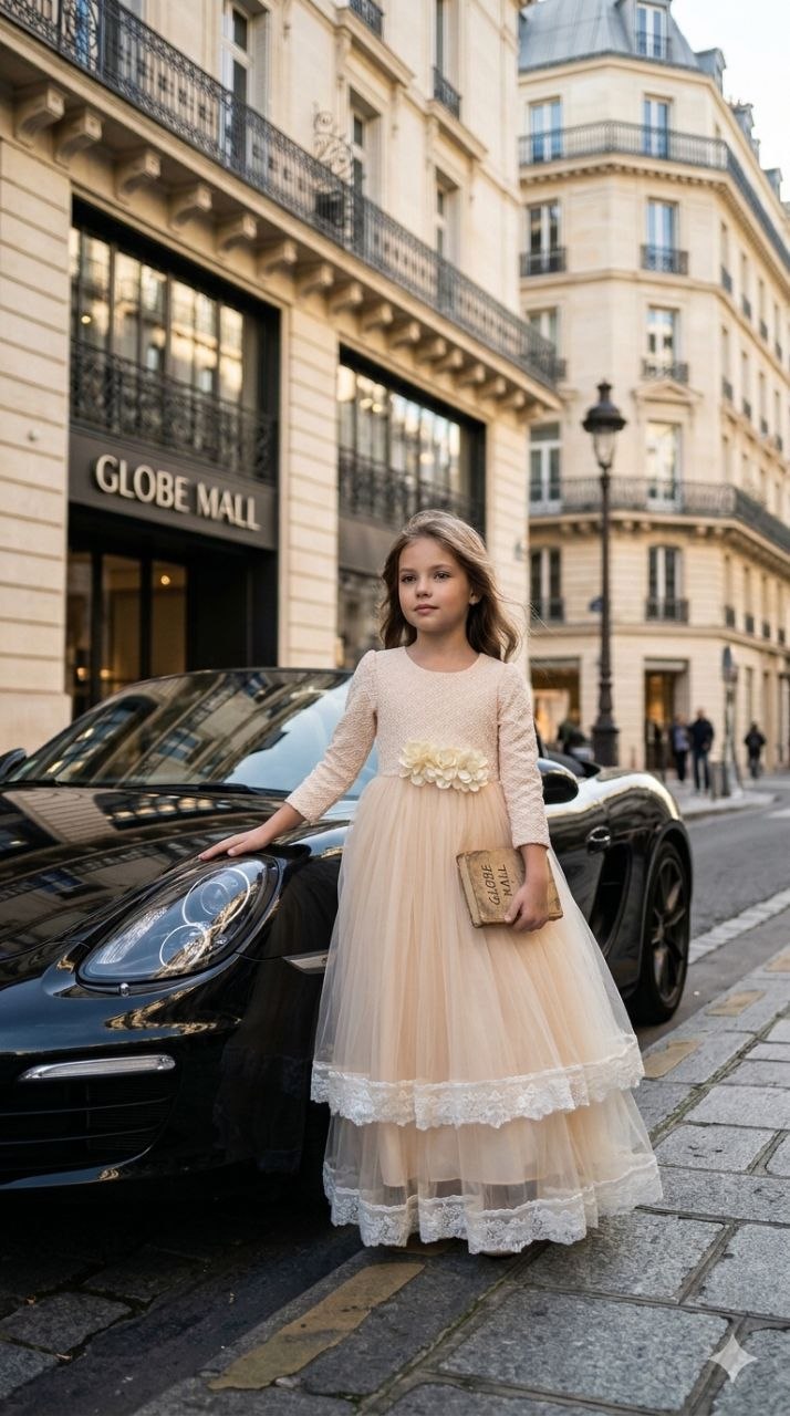 Royal High-Low Blossom Lace Gown