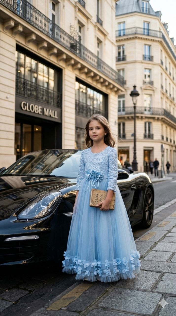Royal High-Low Blossom Lace Gown