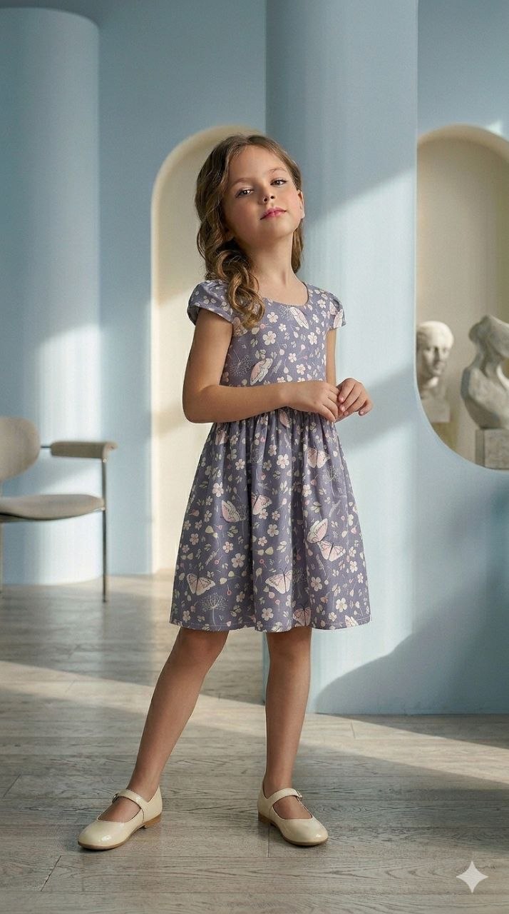 Sweet Butterfly Floral Day Dress