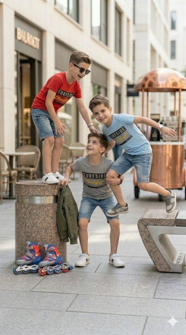 Surfside Boulevard Tee & Denim Shorts Set