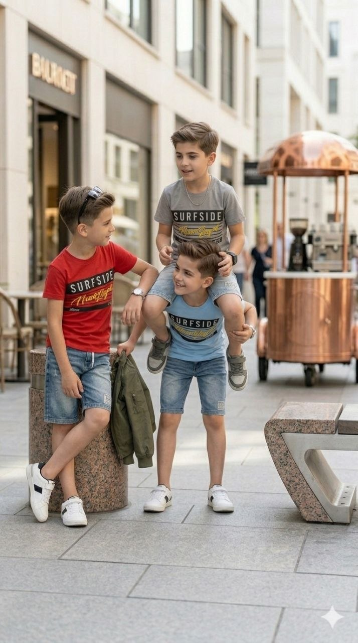 Surfside Boulevard Tee & Denim Shorts Set