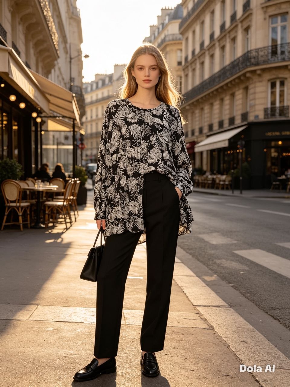 Noir Fleur Flowing Tunic