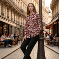 Crimson Silhouette Abstract Shirt