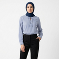 Aria Pinstripe Lace-Up Blouse