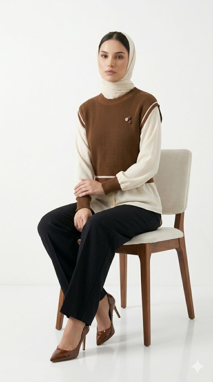 Eleanor Knit Vest Mock-Twin Set
