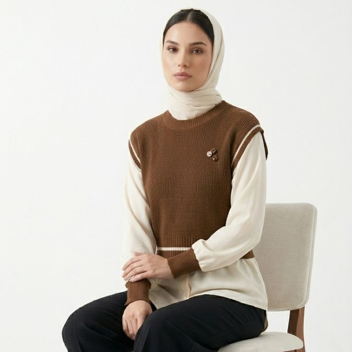 Eleanor Knit Vest Mock-Twin Set