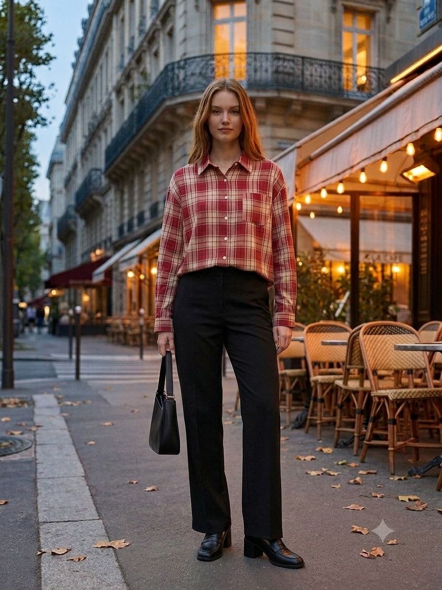 Autumn Cafe Plaid Overshirt