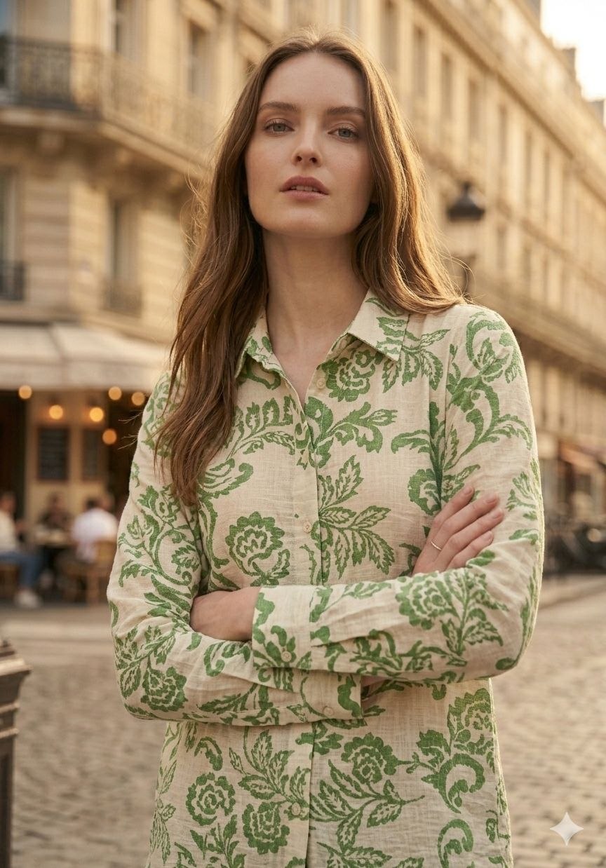 Olive Damask Heritage Button-Down