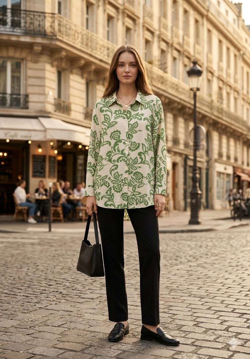 Olive Damask Heritage Button-Down